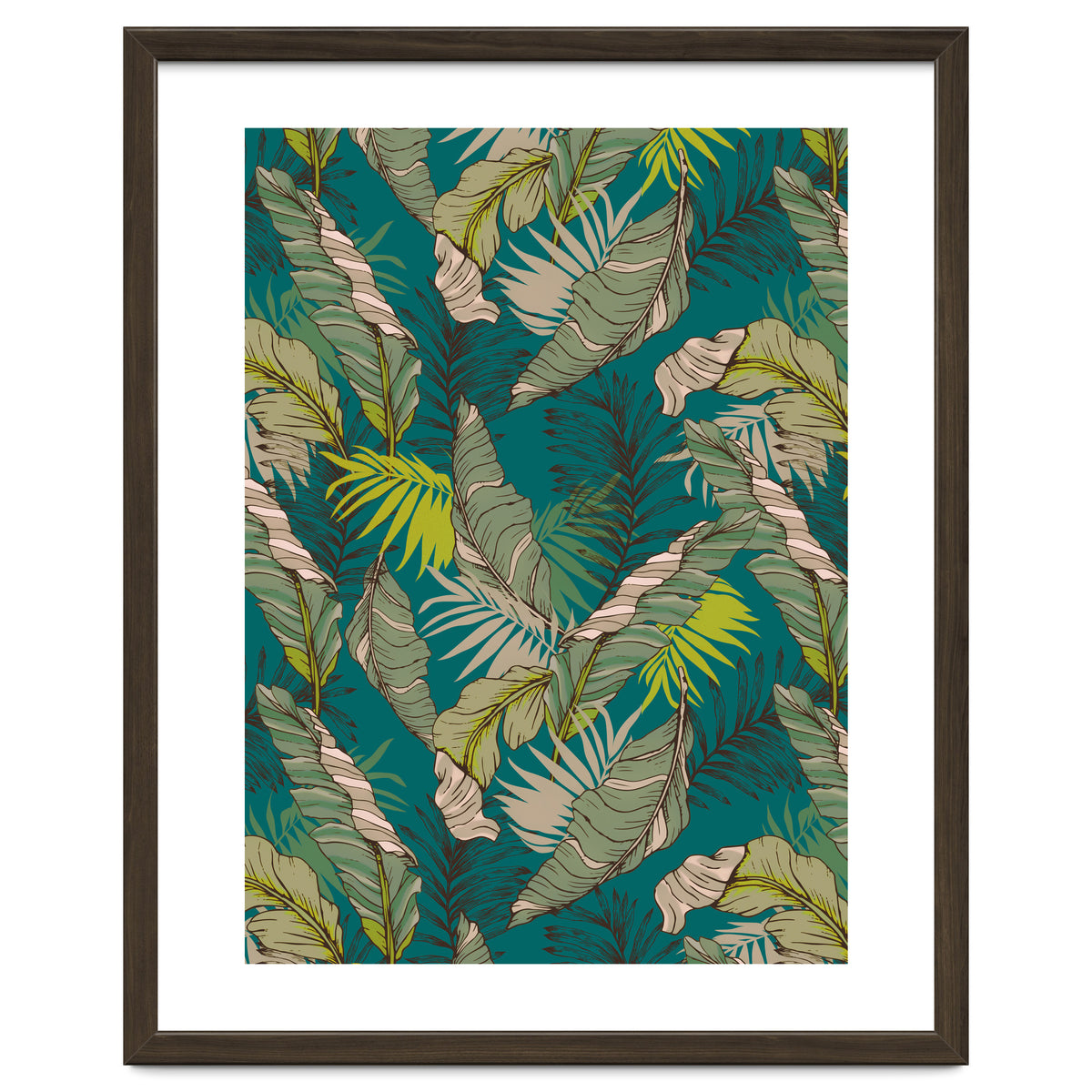 Drawing of wild tropical jungle