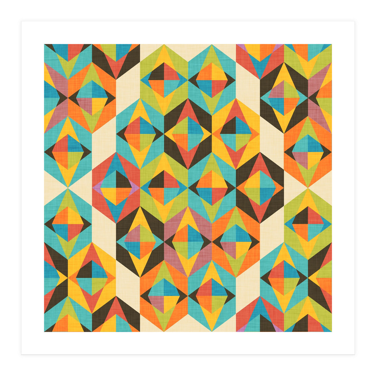 Retro Color Block Kaleidoscopic  (Print Only)