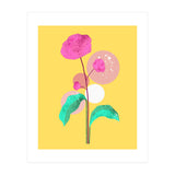 The Rare Bloom, Abstract Nature Floral Graphic, Eclectic Bohemian Modern, Pop of Color Illustration (Print Only) thumbnail
