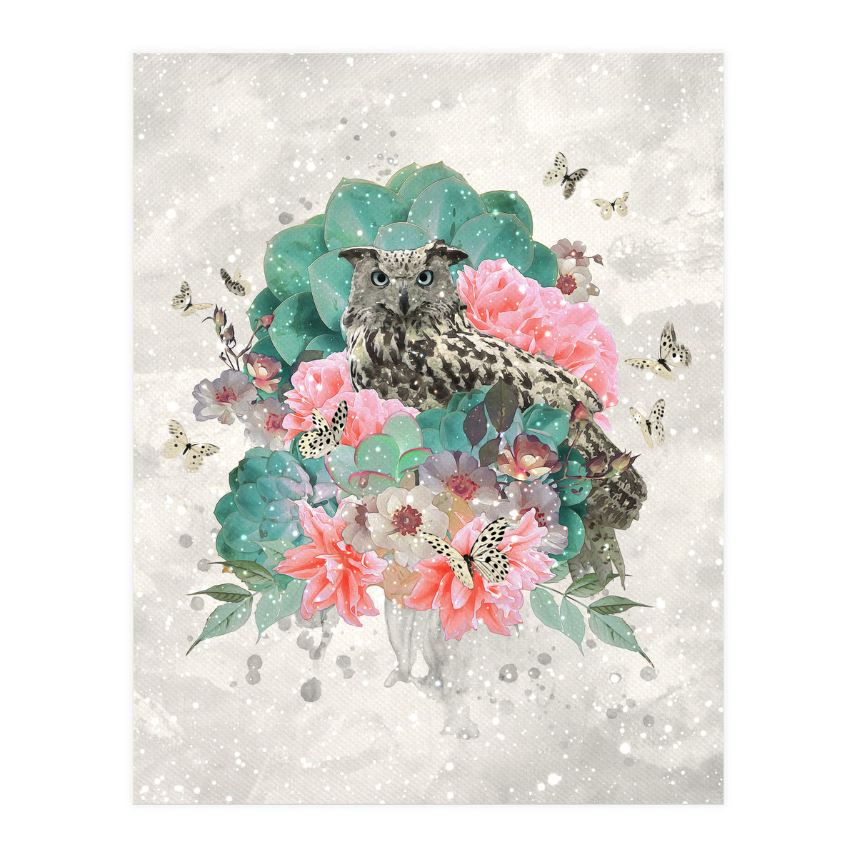 Floral Owl  (Print Only)