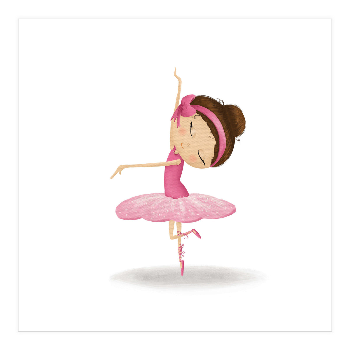 Adorable Twirling Ballerina Nursery Print (Print Only)