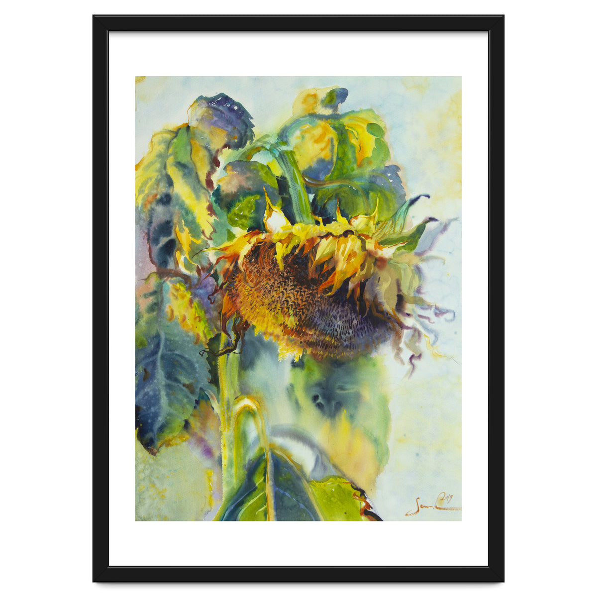 Sunflower Art. Sunny day sunflowers Art