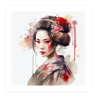 Watercolor Modern Geisha #2 (Print Only)