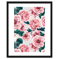 Pattern pink vintage peonies