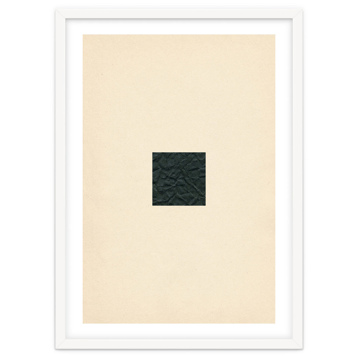 Minimal black square on beige