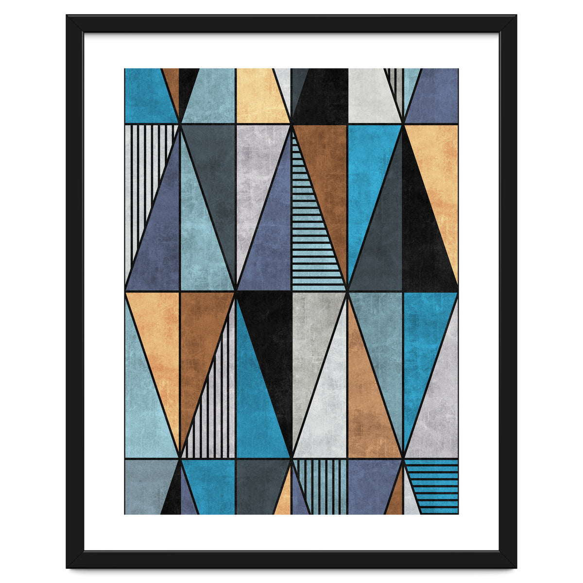 Colorful Concrete Triangles - Blue, Grey, Brown