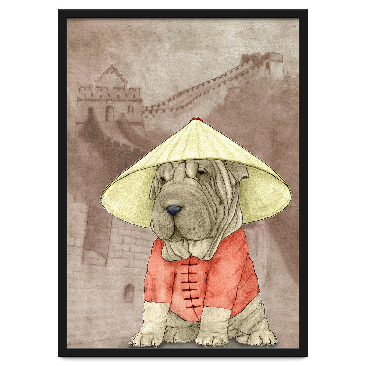 Sharpei With The Great Wall