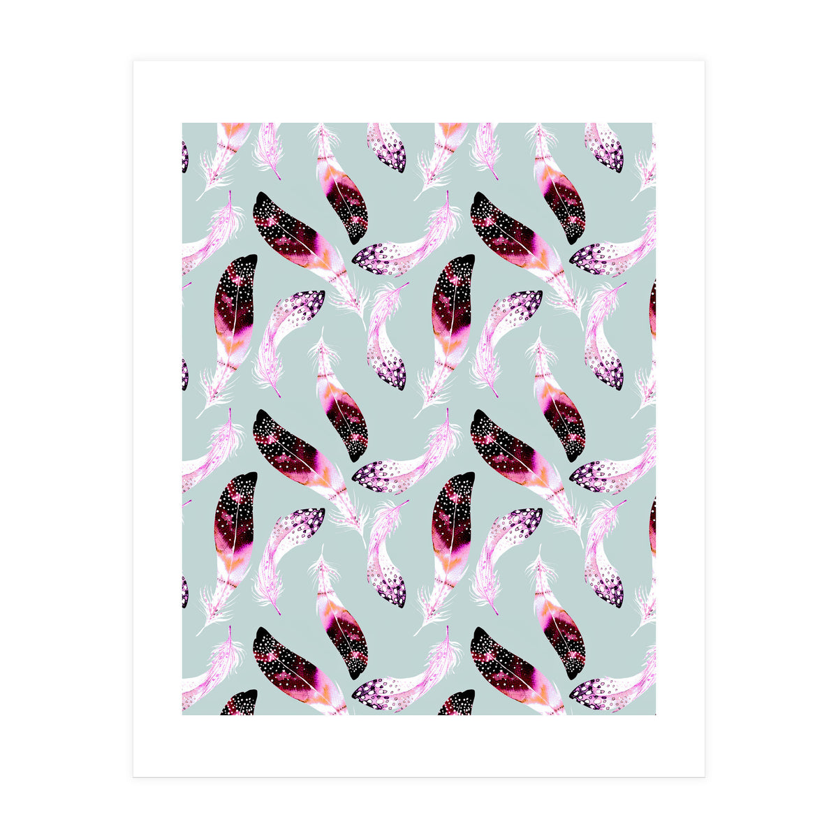 Bohemian pattern of feathers  (Print Only)