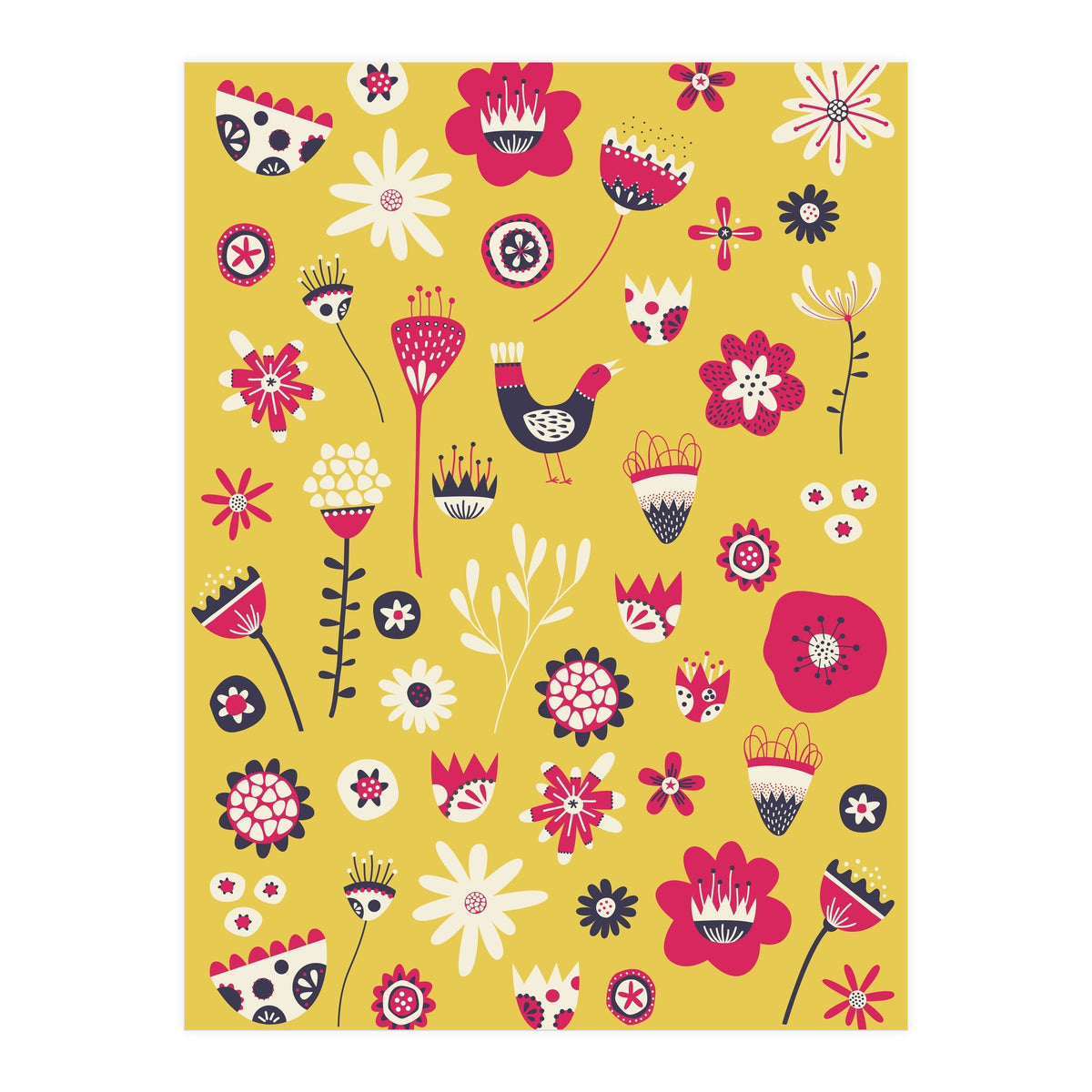 Spring Folk Floral Yellow (Print Only)