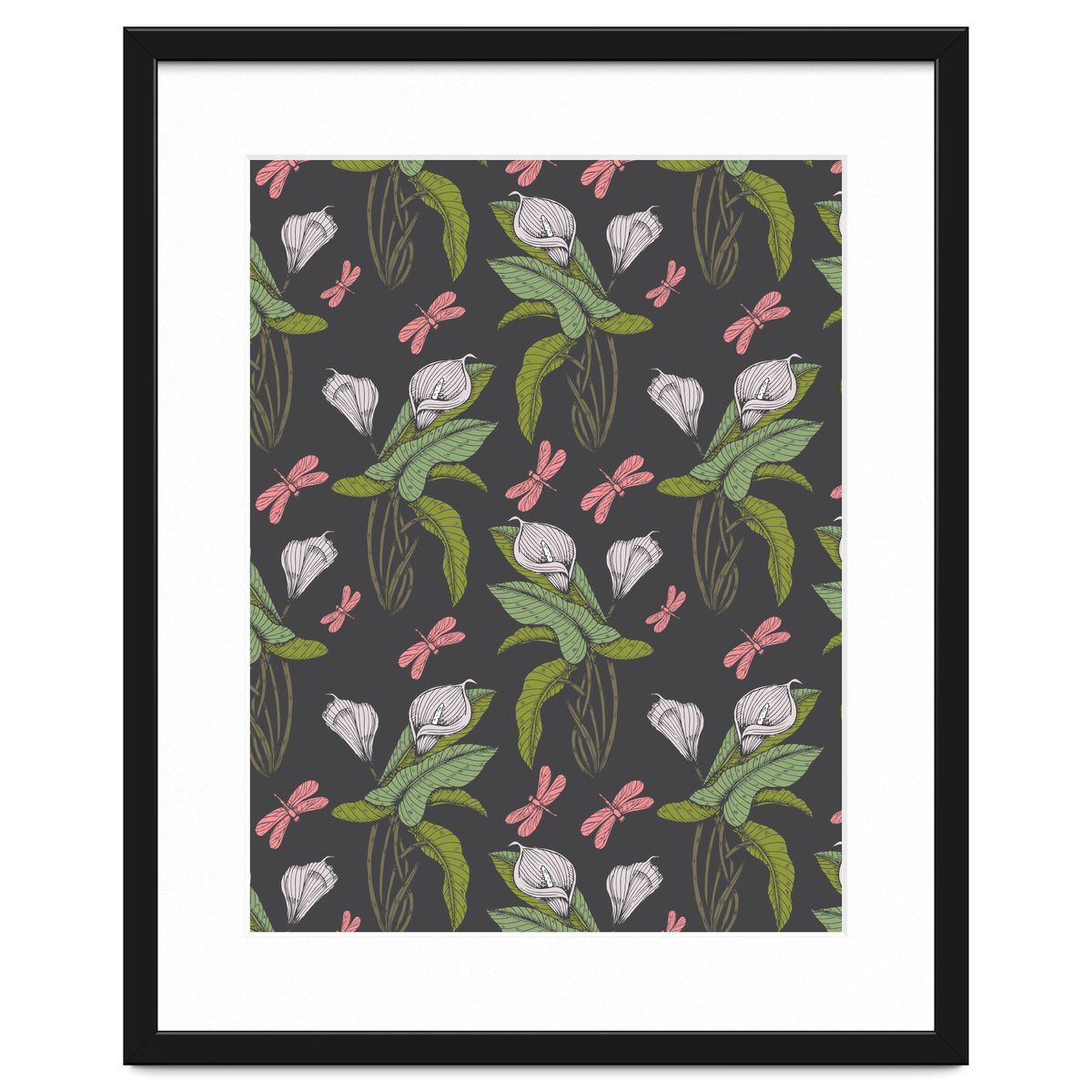 Hand drawn floral dark - 03