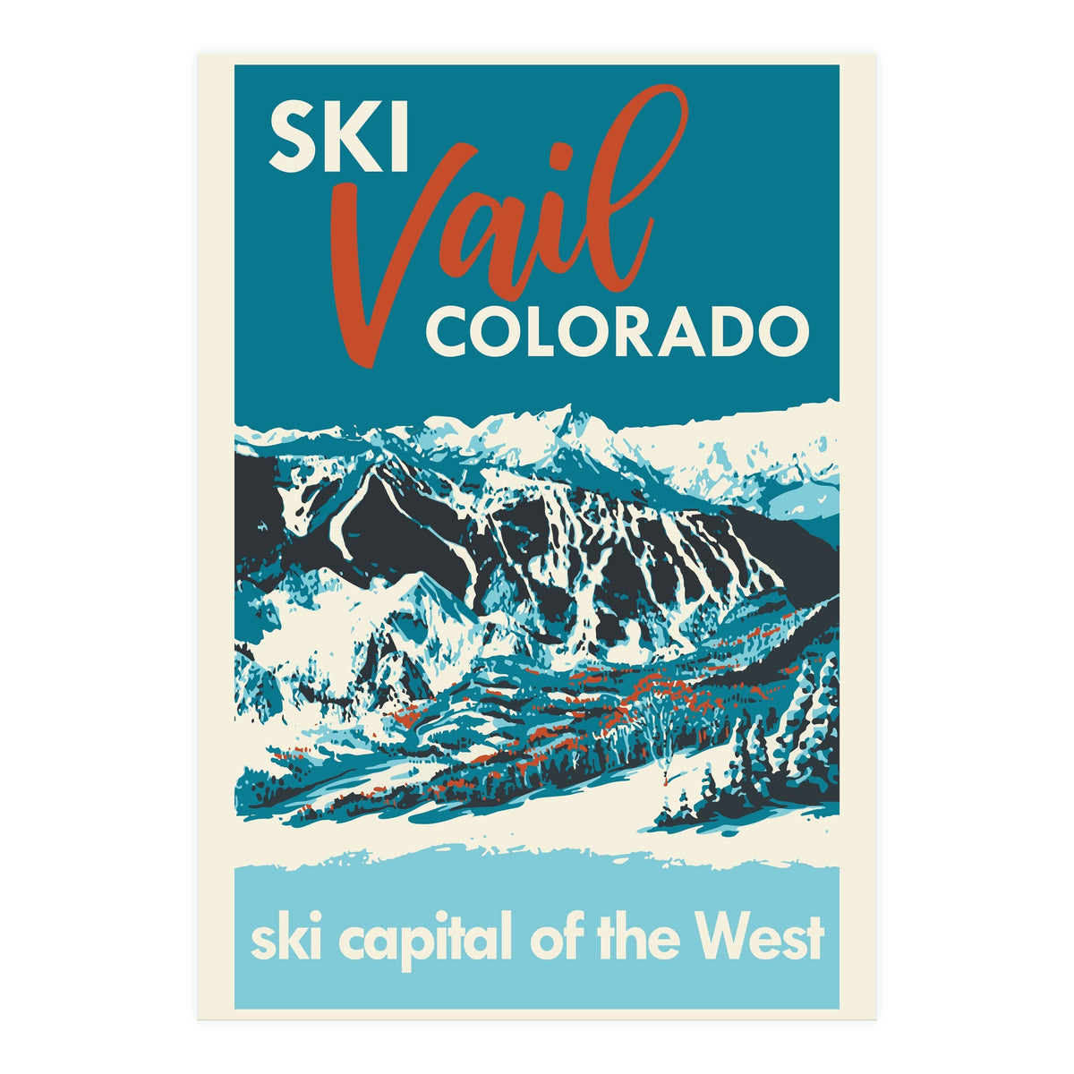 Vintage Vail ski poster (Print Only)