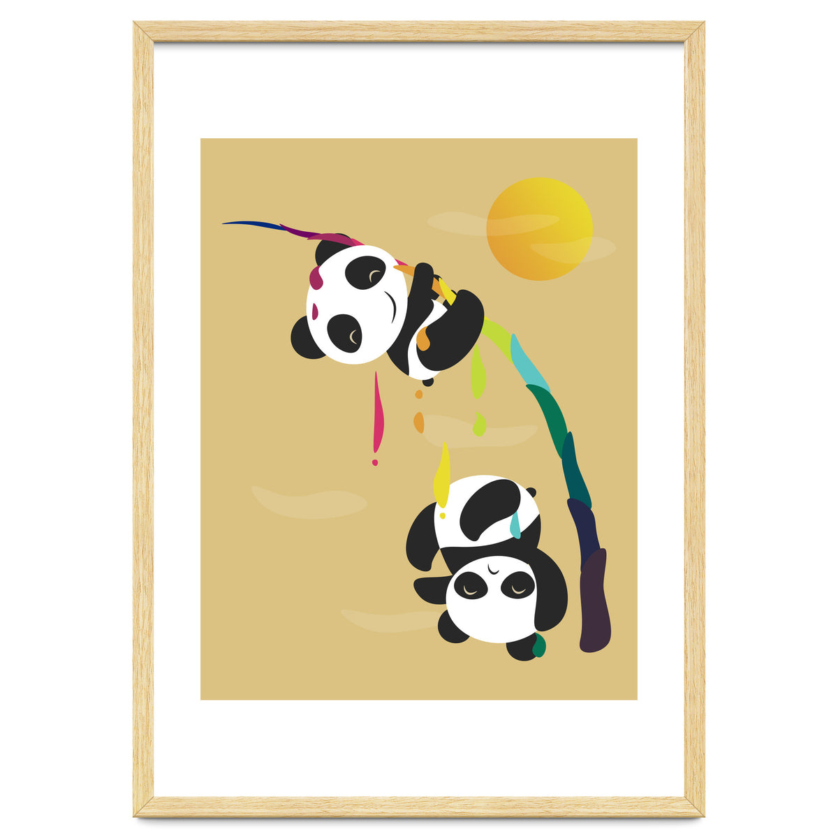 Pandas meet a strange rainbow