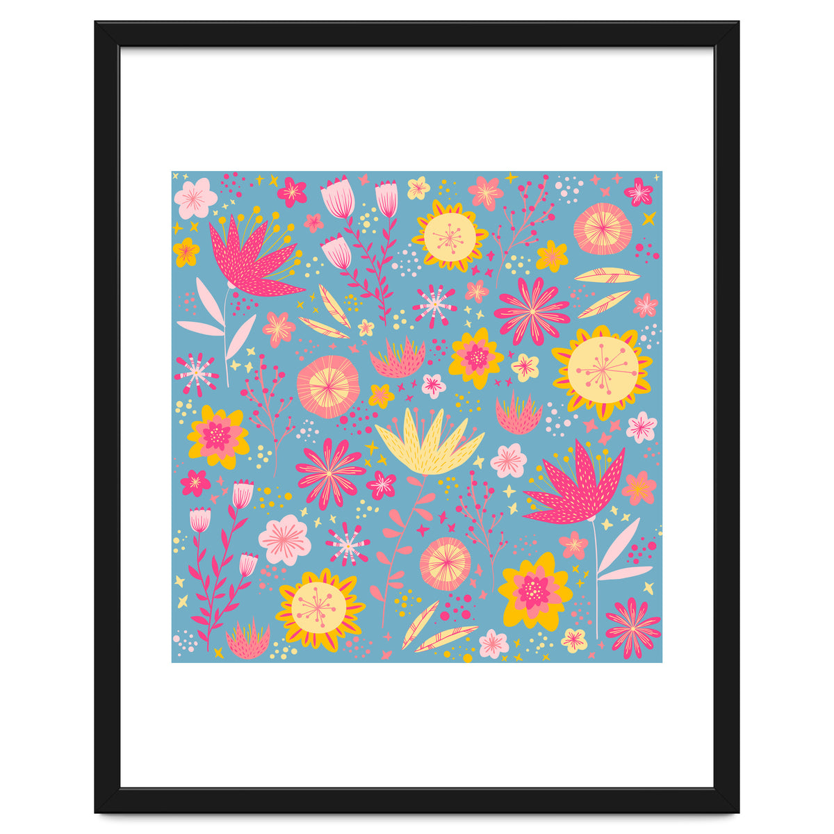 High Summer Flowers Teal