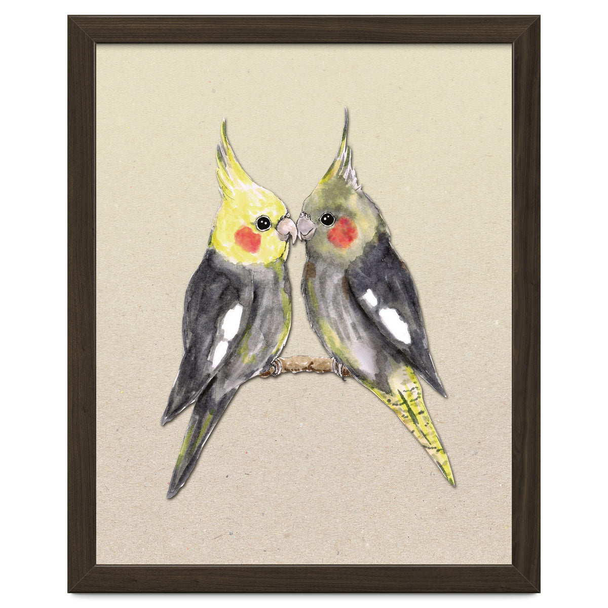 Two cute cockatiels