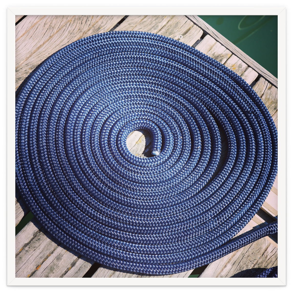 Blue rope coil