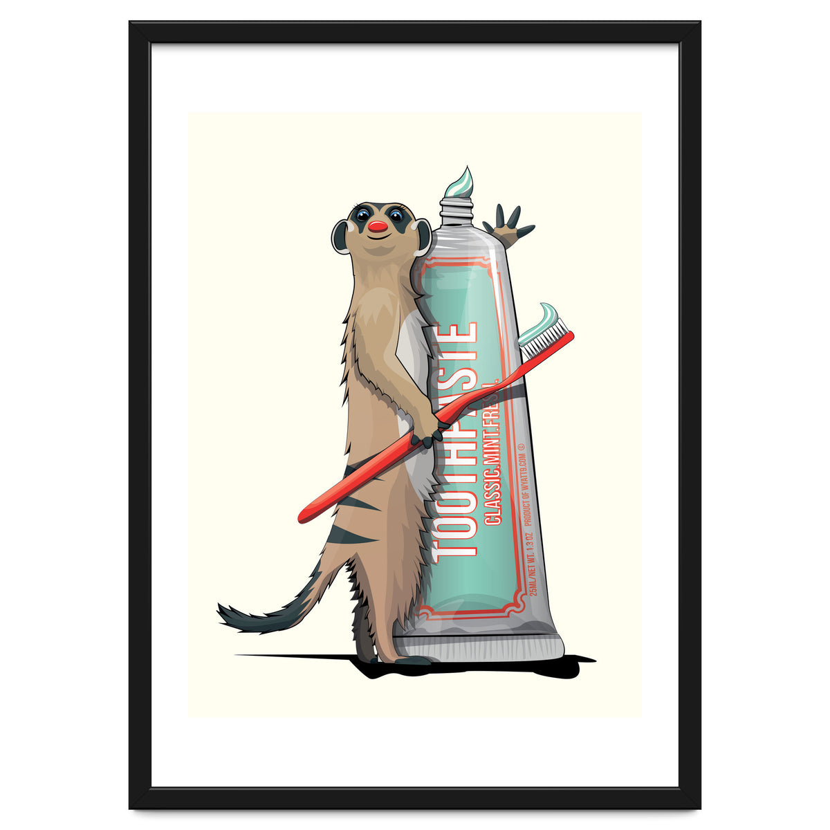 Meerkat Brushing Teeth, Funny Bathroom Humour