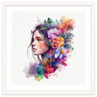 Watercolor Tropical Woman #12
