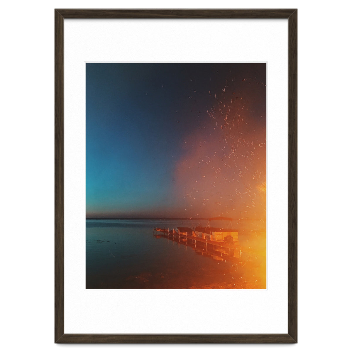 Firelight by the dock