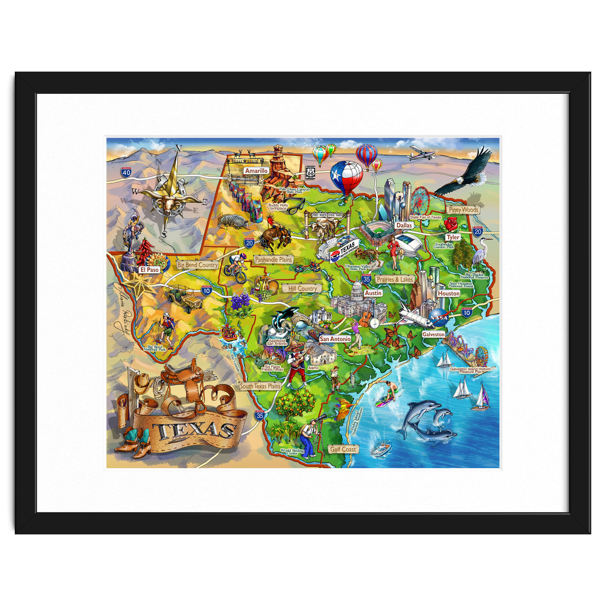 Texas Illustrated Map