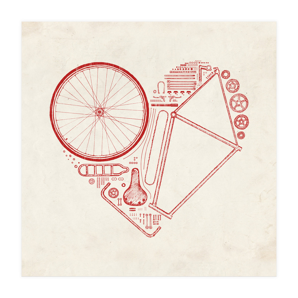 Love Bike Red (Print Only)