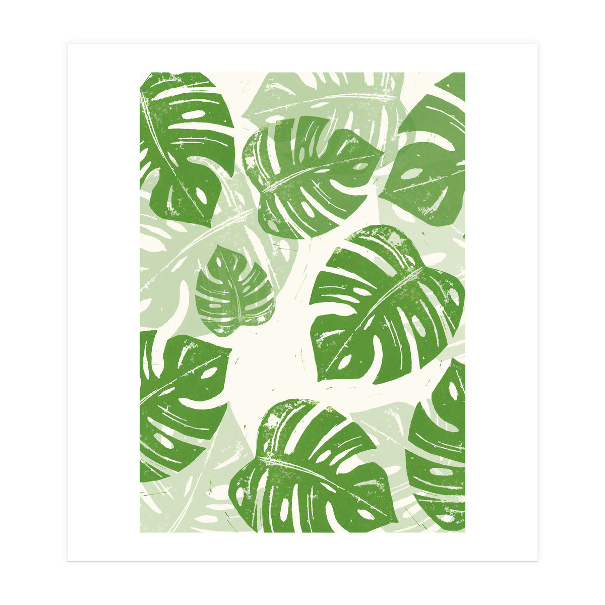 Linocut Monstera  (Print Only)