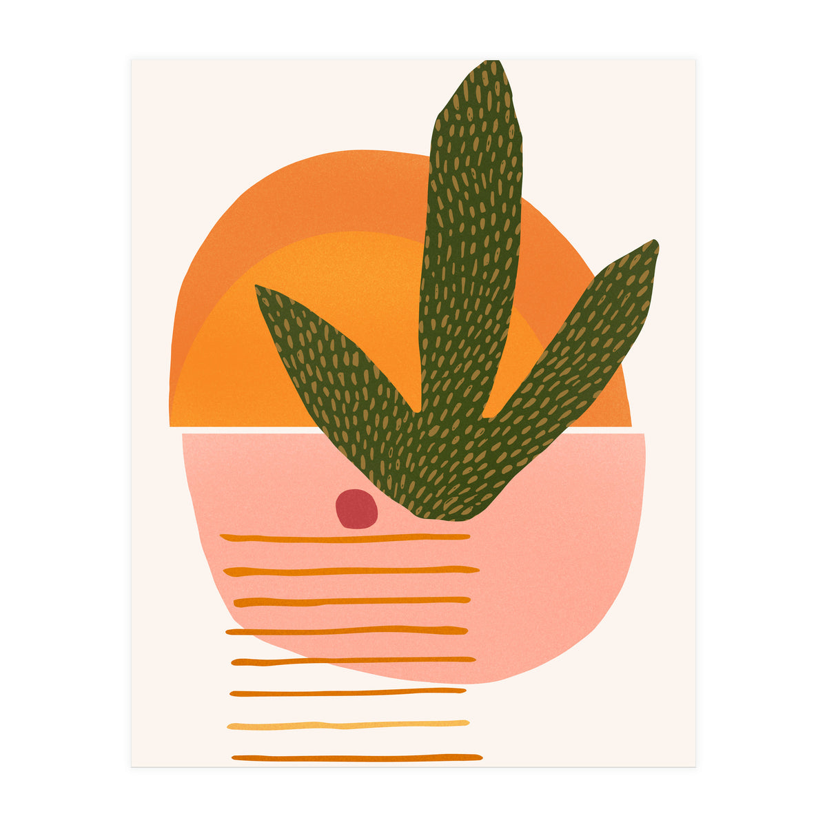 Desert Sunset With Cactus And Cherry (Print Only)