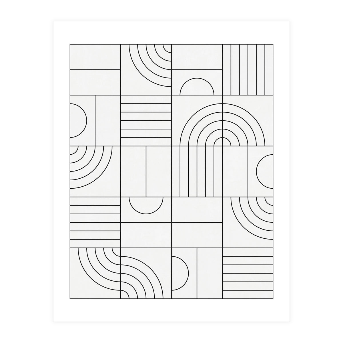 My Favorite Geometric Patterns No.19 - White (Print Only)