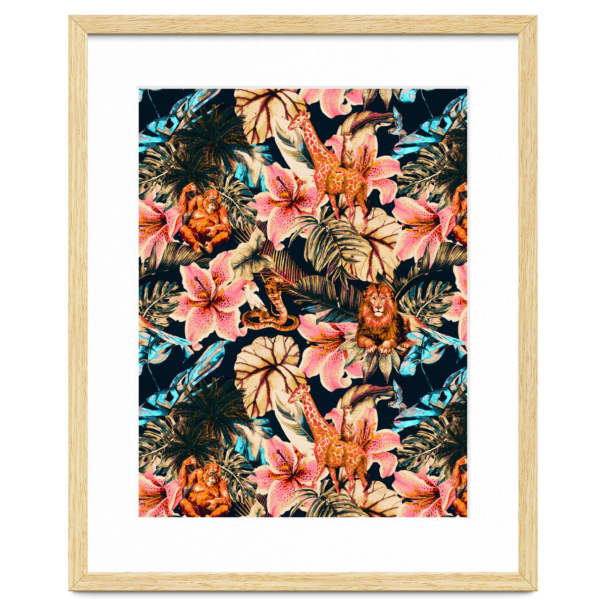 Wild animals in the dark of the jungle 02