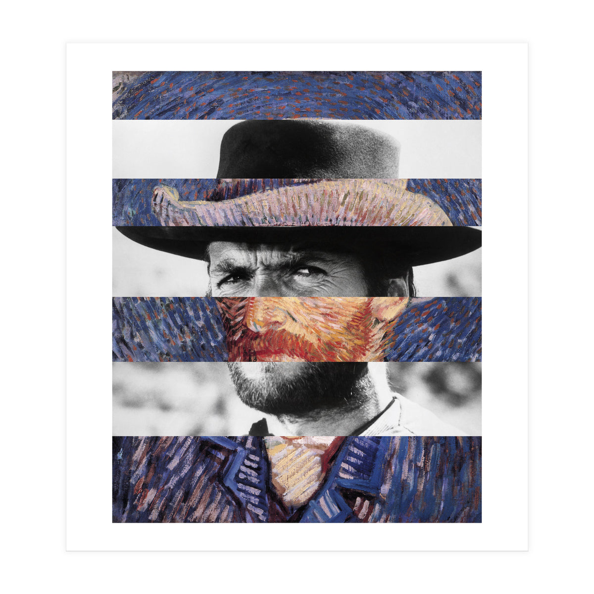 Van Gogh's Self Portrait & Clint Eastwood (Print Only)
