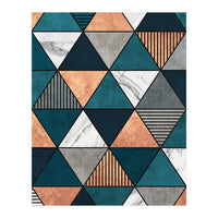 Copper, Marble and Concrete Triangles 2 with Blue (Print Only)