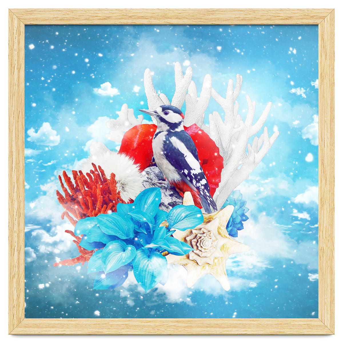 Floral Woodpecker In Winter