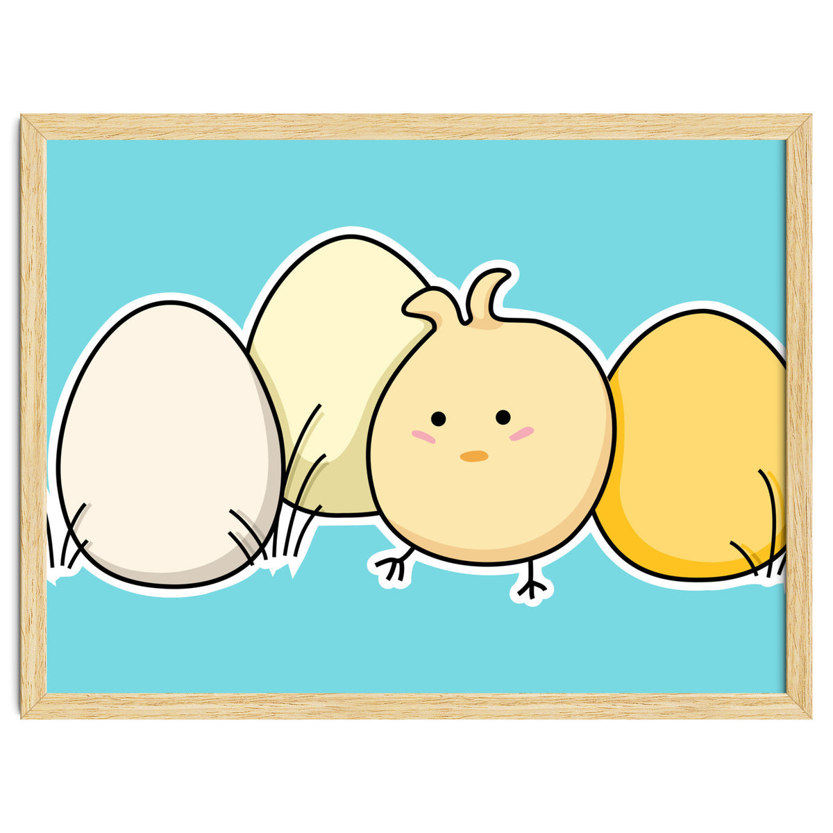 Kawaii Cute Chick And Eggs