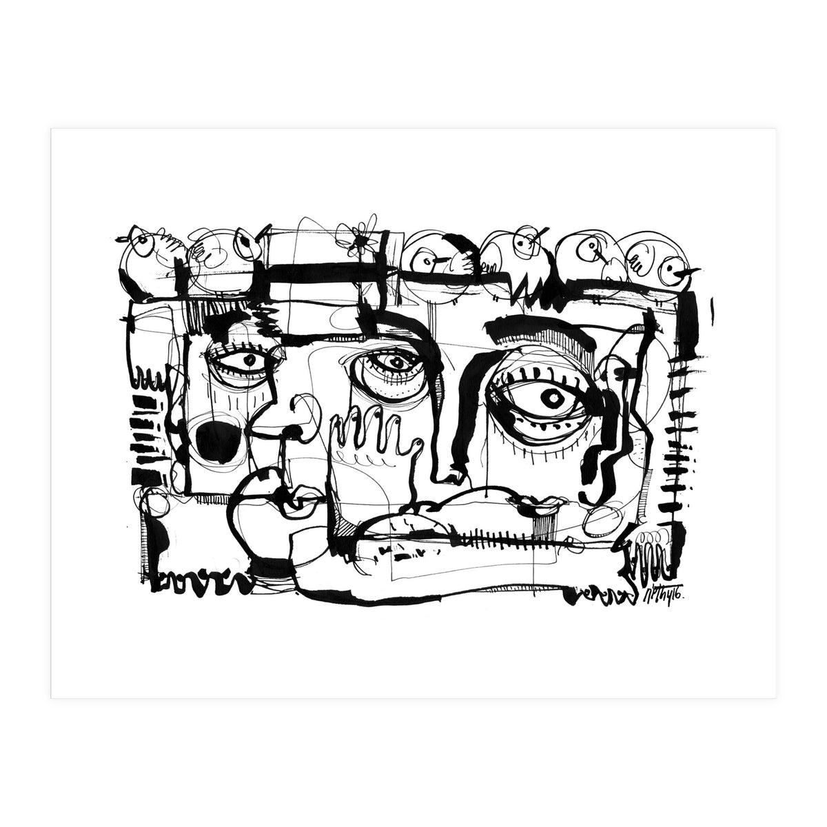 Birds on a Wire - b&w (Print Only)