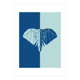 ELEPHANT IN BLUE ! POLYGON ART (Print Only) thumbnail