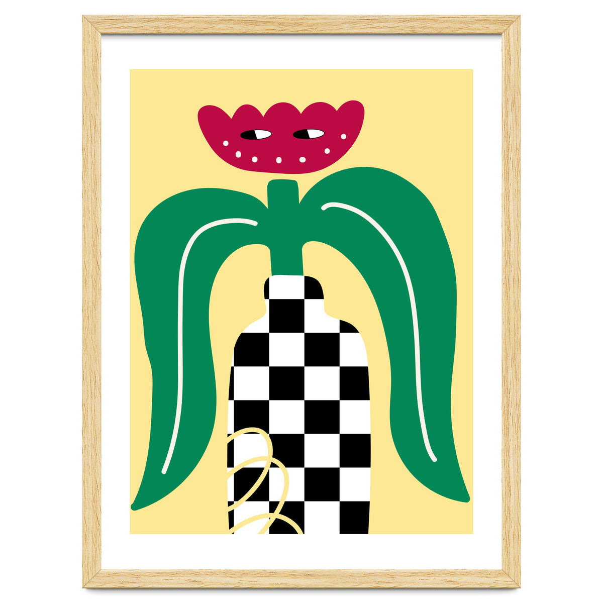 Flower Character in Checker Vase