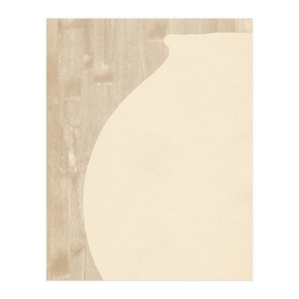 Cream tone vase silhouette (Print Only)