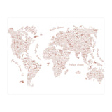 Typography World Map in Pink (Print Only) thumbnail