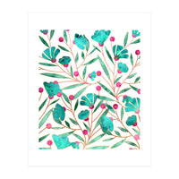 Turquoise Floral (Print Only)