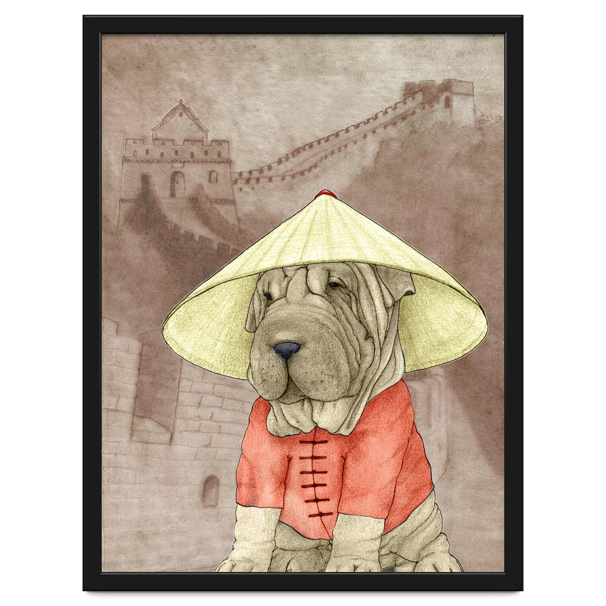 Sharpei With The Great Wall