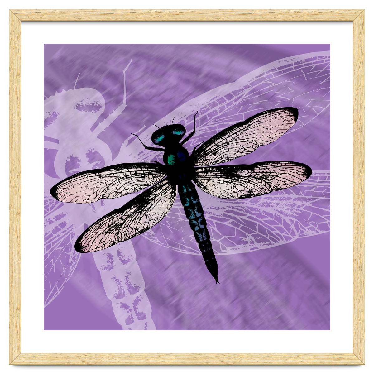 Blue dragonfly vector