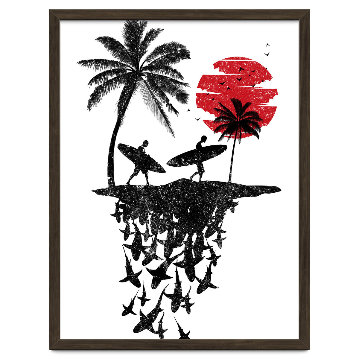 Surfer island sharks