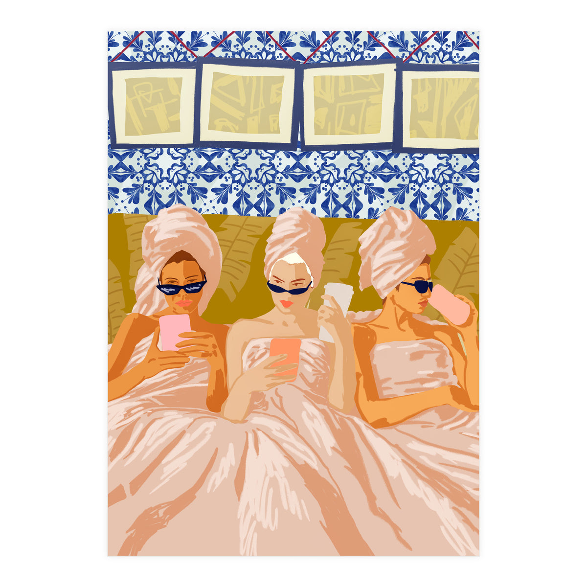 Ladies-Only Club | Girl Talk Slumber Party BFF | Bohemian Feminism Independent Moroccan Women (Print Only)