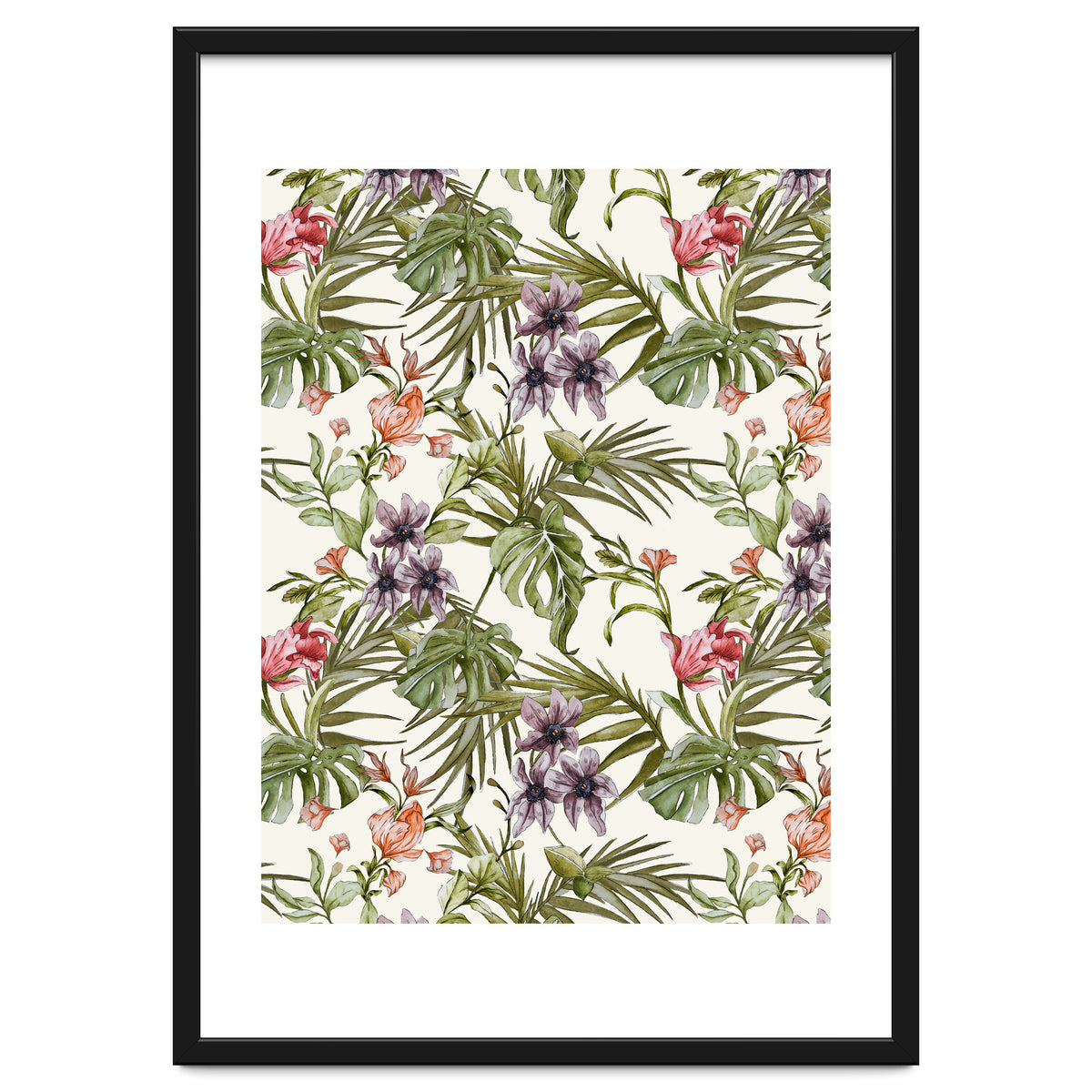 Watercolor tropical foliage