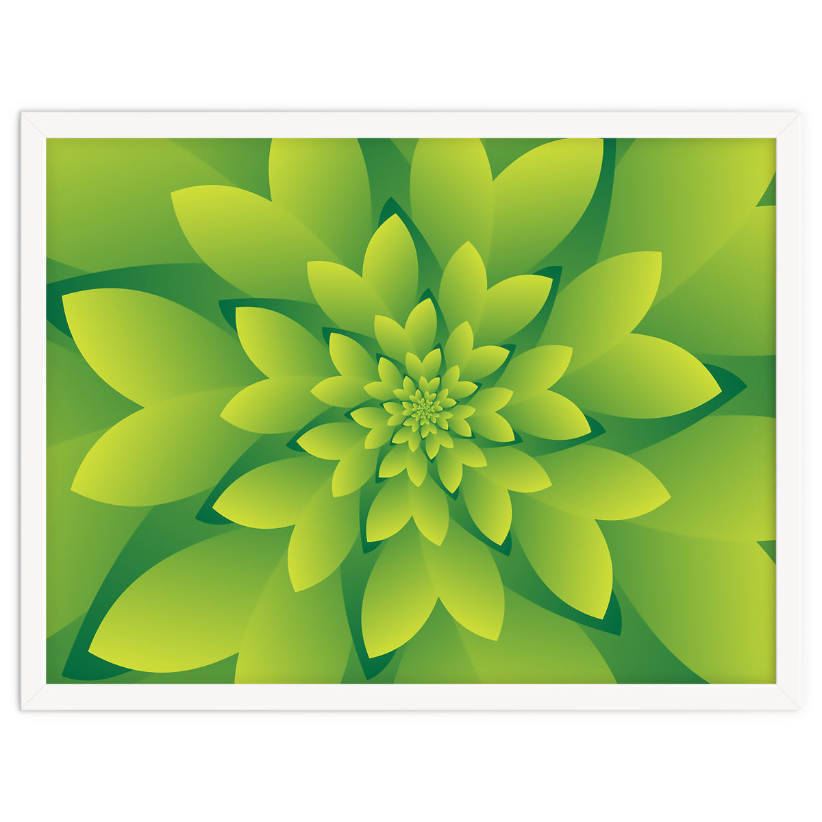 Abstract Green Floral Design 3D ART