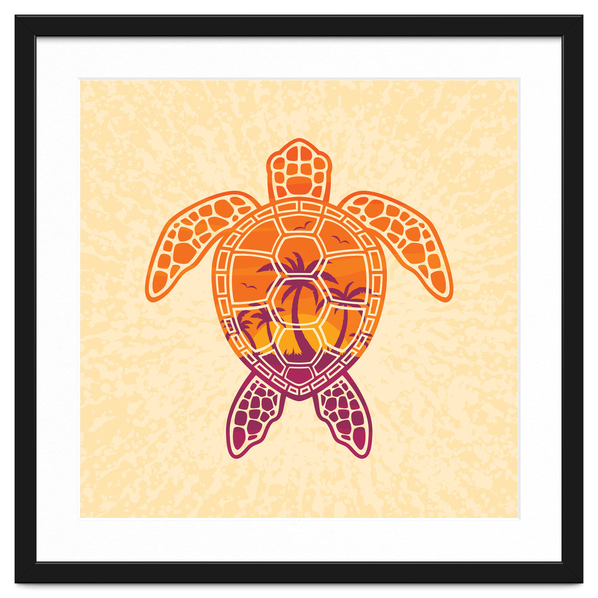 Tropical Sunset Sea Turtle Design