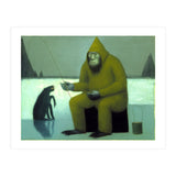 Yeti Ice Fishing With His Dog (Print Only) thumbnail