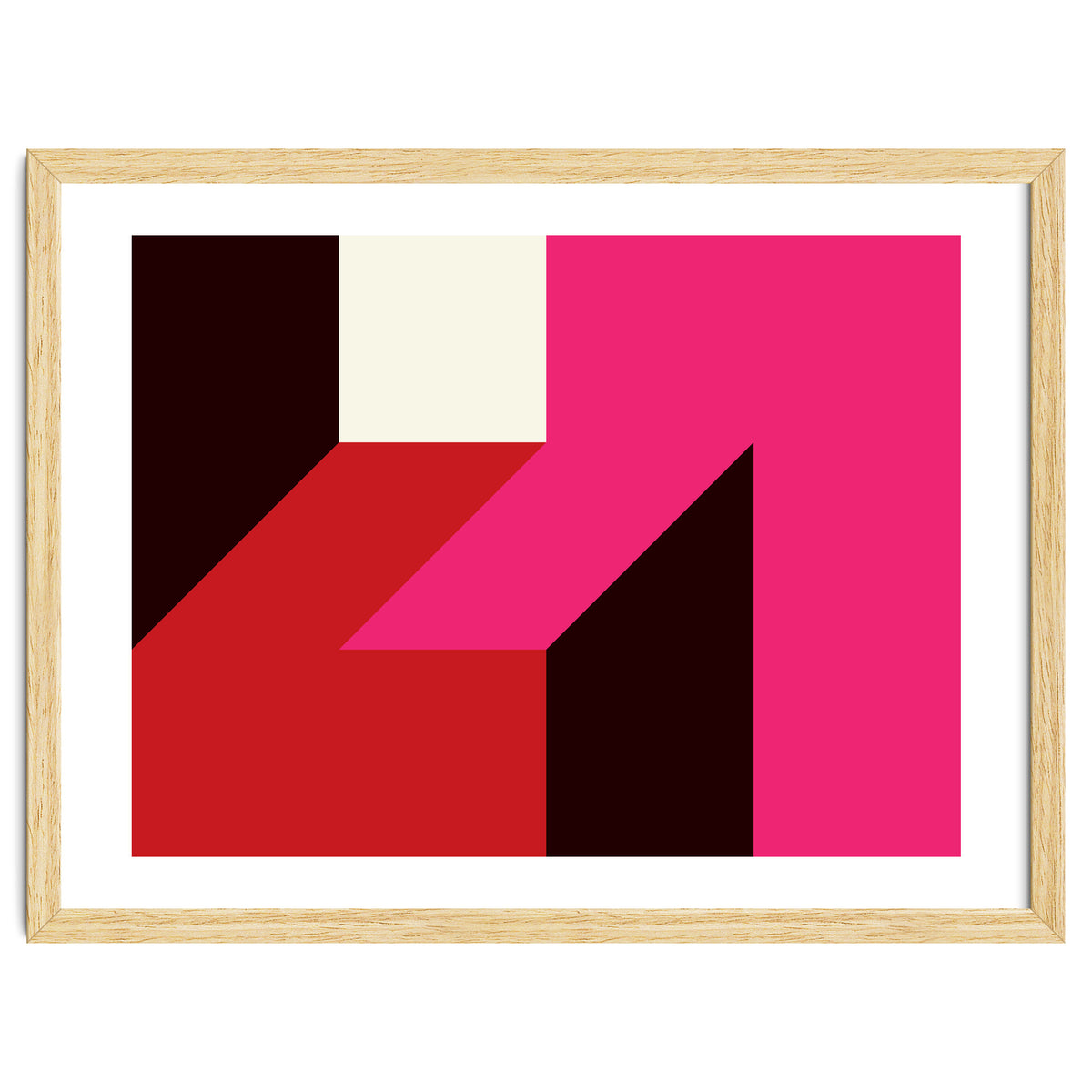 Geometric Shapes No. 62 - red, magenta & black