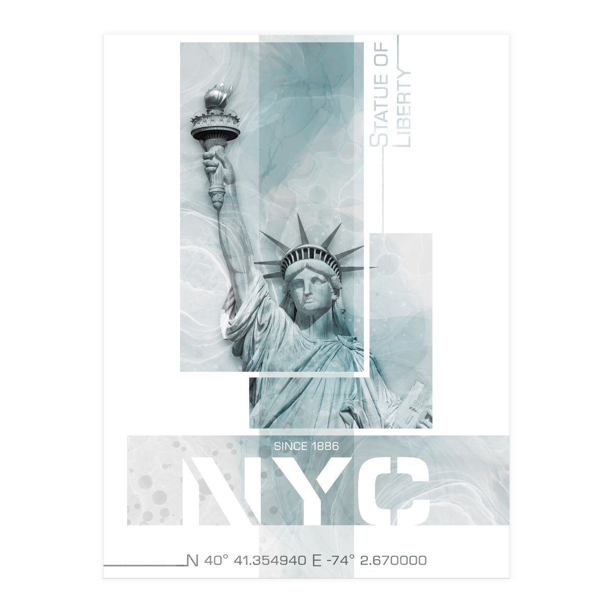 NYC Statue of Liberty | turquoise marble (Print Only)