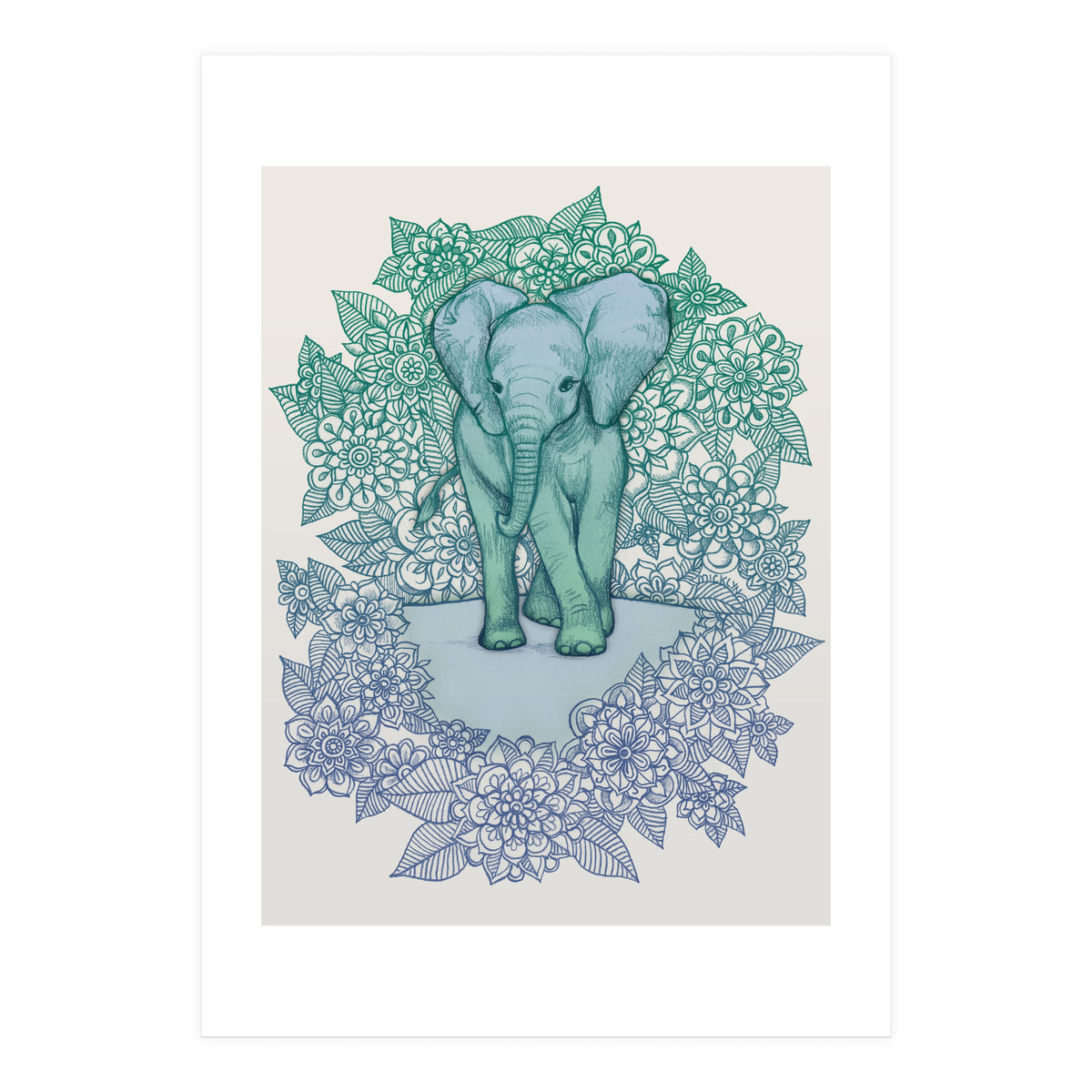 Emerald Elephant in the Lilac Evening (Print Only)