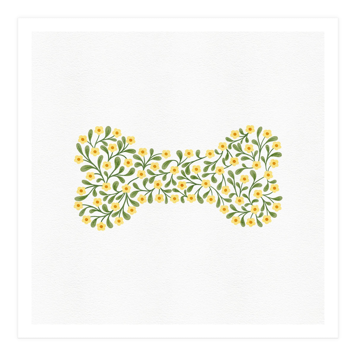 Floral Dog Bone (Print Only)